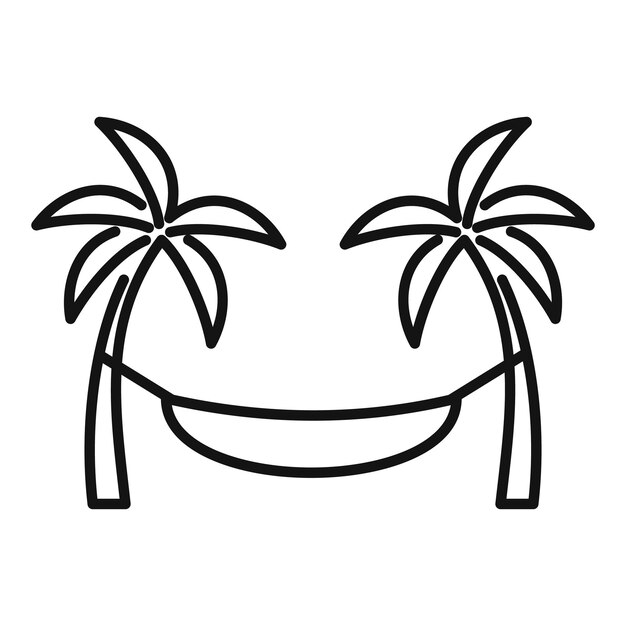 Una hamaca colgada entre dos palmeras para las vacaciones de verano