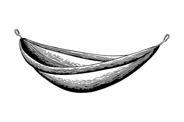 hamaca dibujada a mano ilustración en blanco y negro