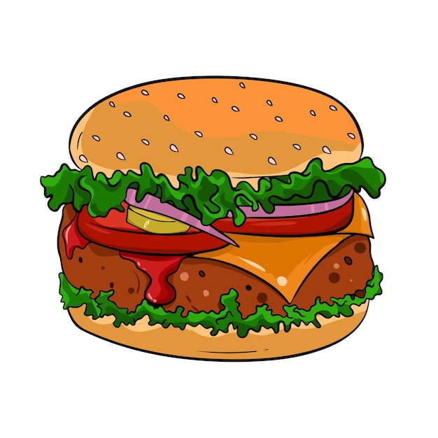 Hamburguesa aislada en el fondo blanco