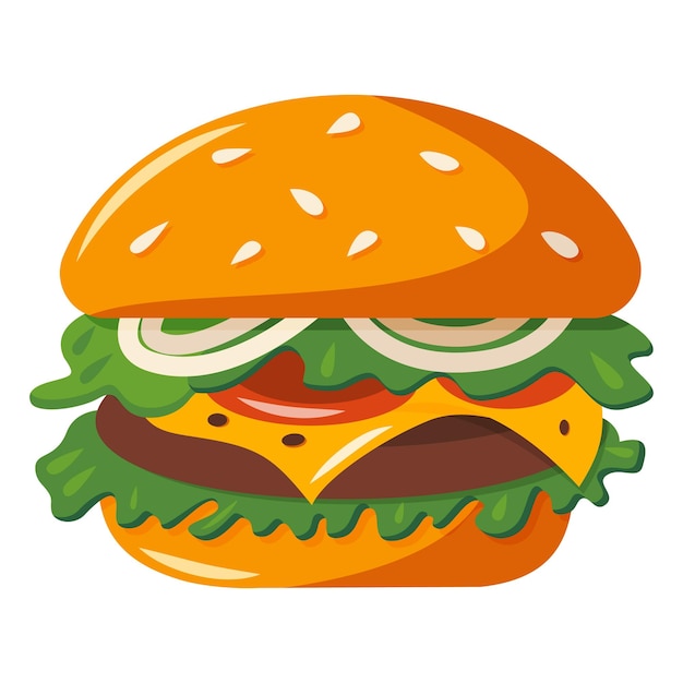 Una hamburguesa apetitosa con un pan esponjoso una chuleta jugosa queso cebollas y lechuga