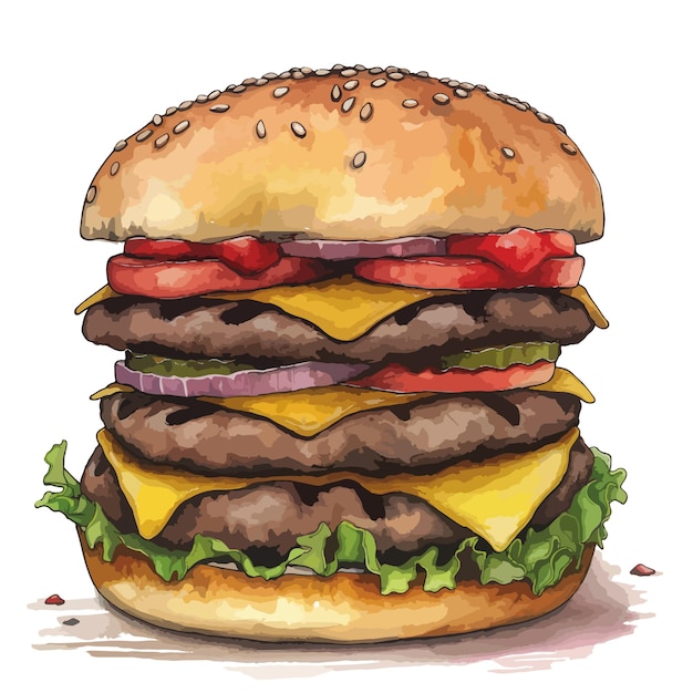 Hamburguesa de comida rápida dibujada