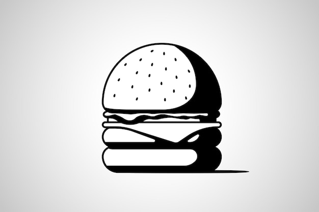 Vector hamburguesa de comida rápida icono negro aislado hamburguesa con tomate arco verde jugosa chuleta de ternera frita queso