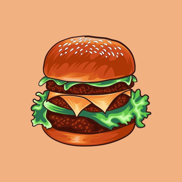 Hamburguesa de comida rápida ilustración vectorial