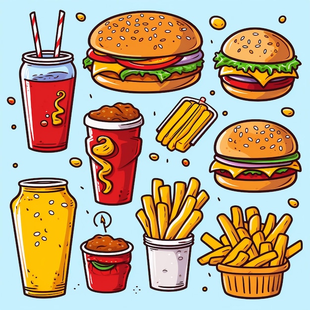 hamburguesa comida vector hamburguesa ilustración icono restaurante pizza rápido sándwich menú bebida