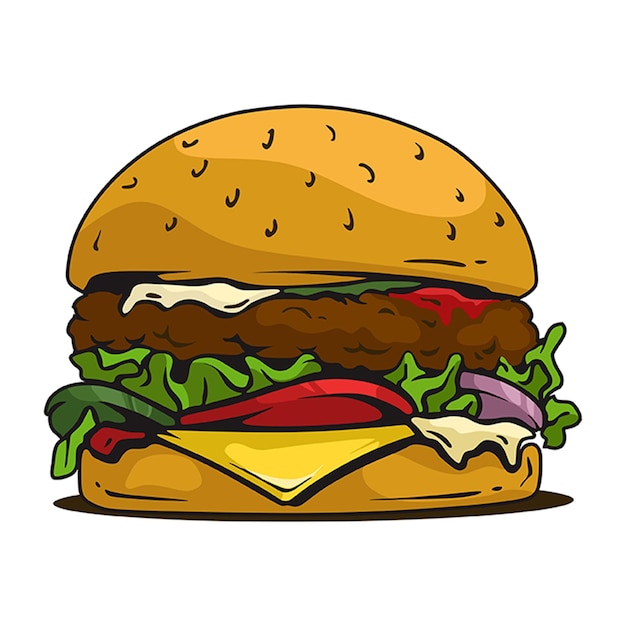 HAMBURGUESA DIBUJADA A MANO ILUSTRACIÓN 2