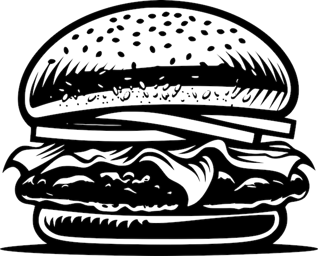 Vector hamburguesa dibujada a mano con ilustraciones vectoriales en estilo retro