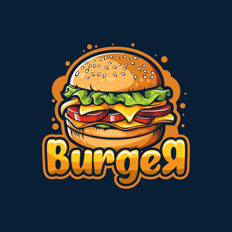 Vector una hamburguesa con una hamburguesa que dice hamburguesa en ella