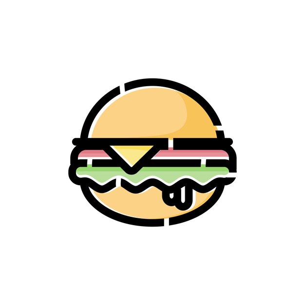 Vector hamburguesa ilustración diseño hamburguesa diseño símbolo
