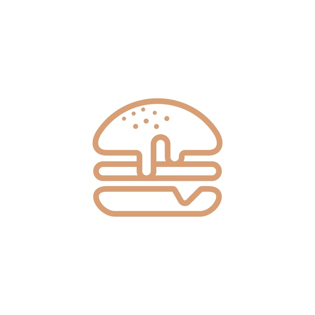 hamburguesa logo diseño creativo moderno estilo lineal símbolo vector ilustración