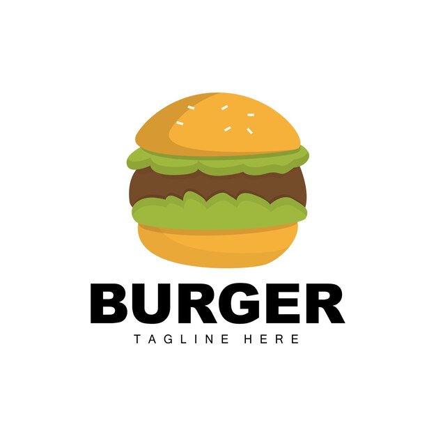 Hamburguesa Logo Pan Vector Carne Y Verdura Diseño De Comida Rápida Tienda De Hamburguesas Y Marca De Producto Icono Ilustración