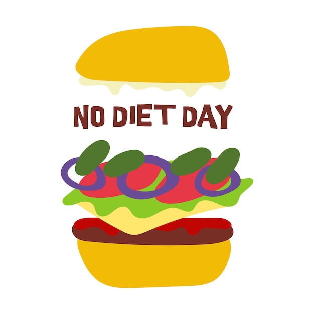 La hamburguesa para ningún día de dieta se puede utilizar como icono de comida rápida