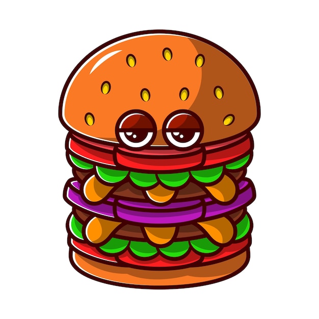 La hamburguesa perfecta Sólo una ilustración perfecta y simple de hamburguesa