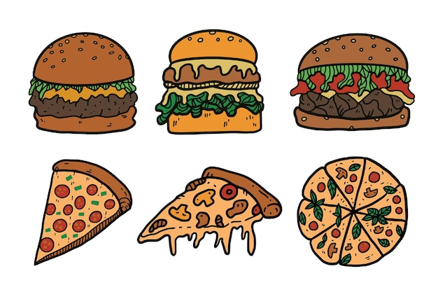 hamburguesa y pizza