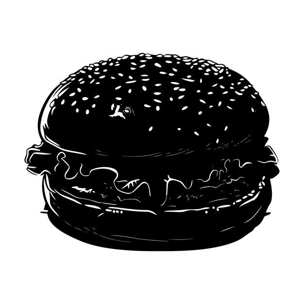 Hamburguesa de silueta sólo color negro