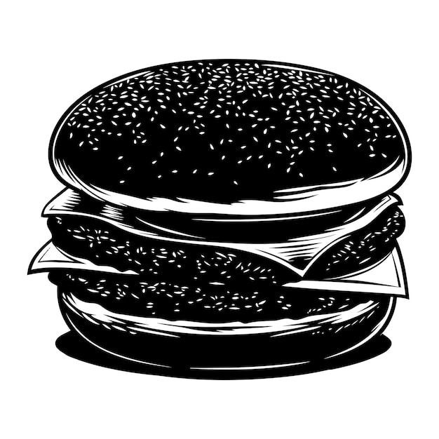 Hamburguesa de silueta sólo color negro