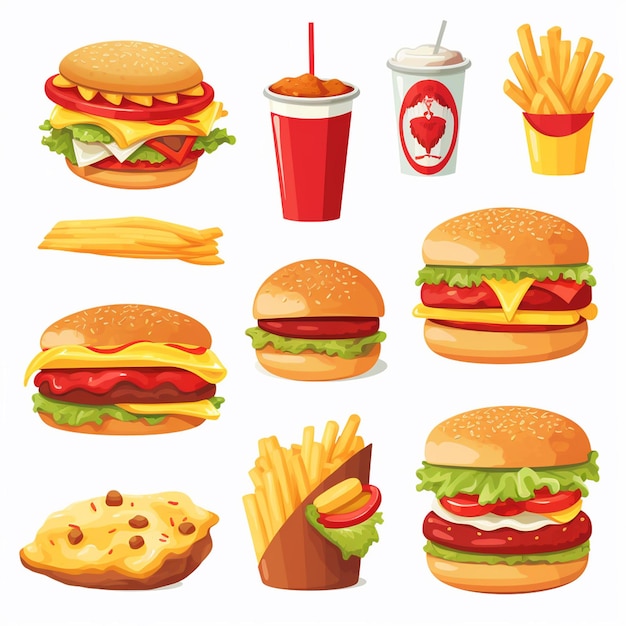 hamburguesa vector icono comida hamburguesa ilustración rápido menú restaurante pizza sándwich almuerzo
