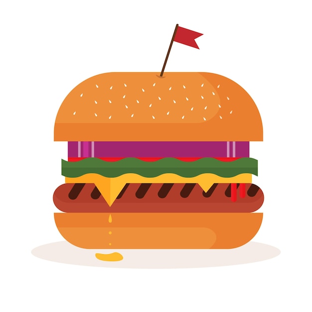 Vector hamburguesa, vector, ilustración, hamburguesa