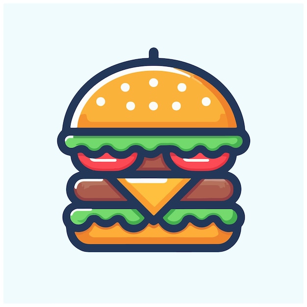 hamburguesa vectorial de color plano