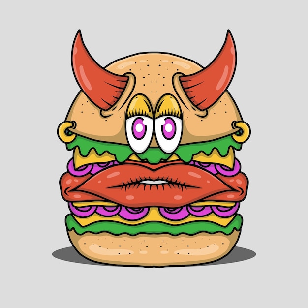 hamburguesas personaje surrealismo auténtica ilustración