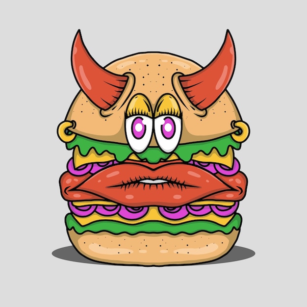 hamburguesas personaje surrealismo auténtica ilustración