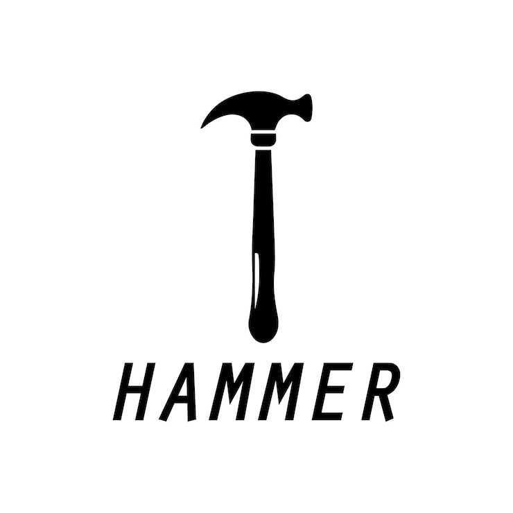 Vector hammer logo design icon graphic image