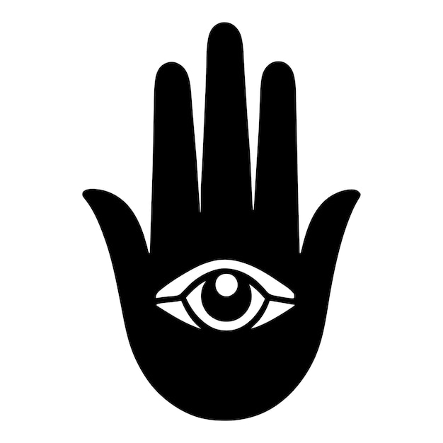 Vector hamsa mano de dios gráfico negro