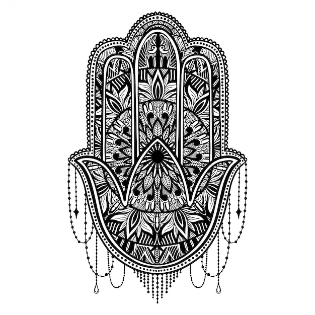 Hamsa talismán religión asiática.