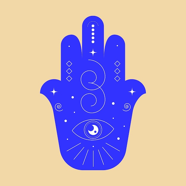 Hamsa vector protección de la mano energía buena vibración vibración
