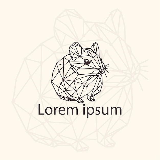 Hámster Abstracto Logotipo geométrico Icono Hámster Triángulo Ilustración gráfica vectorial poligonal