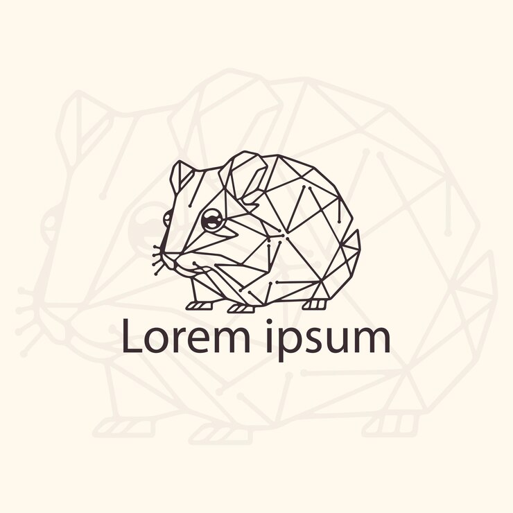 Hámster Abstracto Logotipo geométrico Icono Hámster Triángulo Ilustración gráfica vectorial poligonal