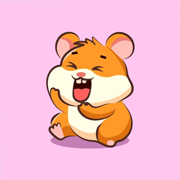 Hamster de dibujos animados lindo para elementos clipart y pegatina