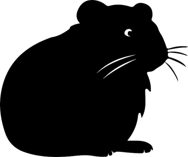 Hamster de oso negro silueta negra con fondo transparente