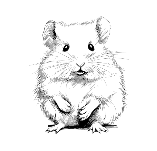 Hamster vectorial en estilo dibujado a mano