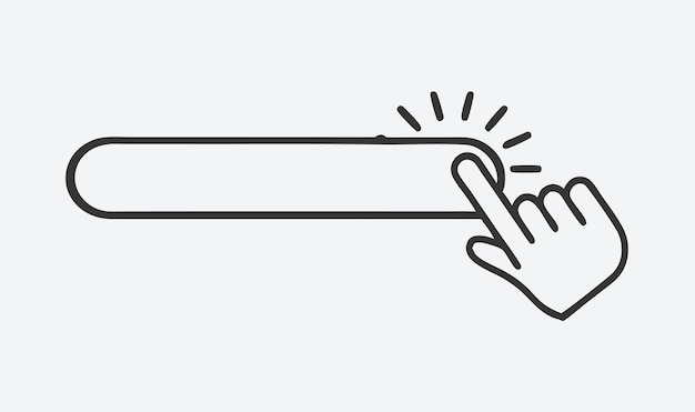 Hand Clicking Search Bar Web Design Interface UI UX Button Cursor Click Finger Hand Gesture Digital