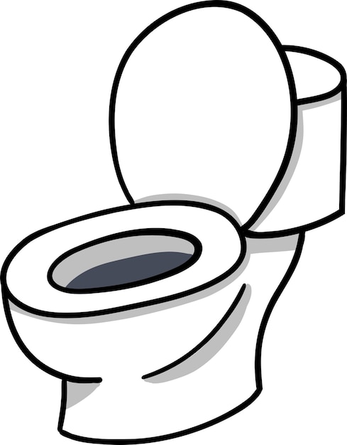 Hand drawn Bathroom elements doodle Cartoon illustration of a toilet bowl in a simple design