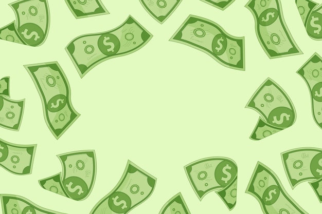 Vector hand drawn dollar bill background