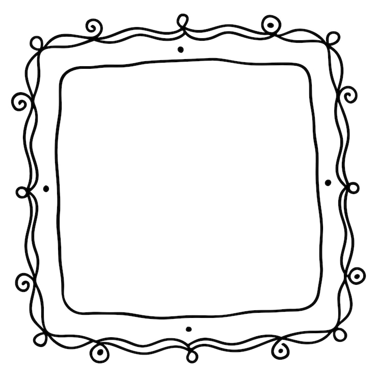 Vector hand drawn doodle frames collection set