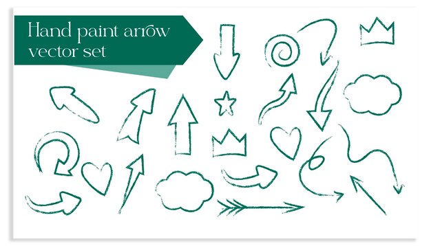 hand paint arrow vector collection set