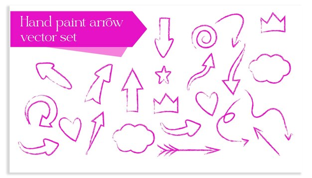 hand paint arrow vector collection set