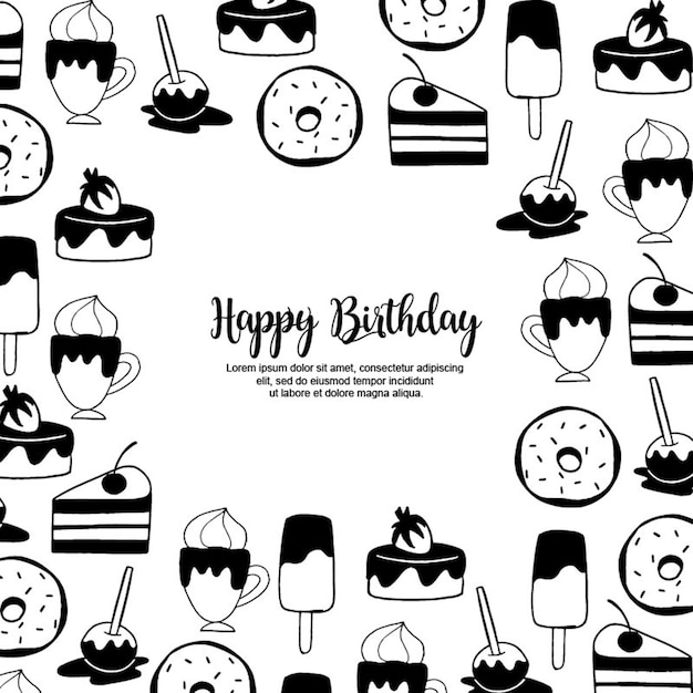 Handdrawn marco de cumpleaños