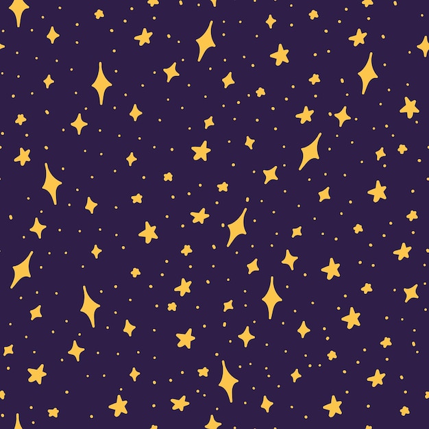 Handdrawn de patrones sin fisuras con estrellas mágicas