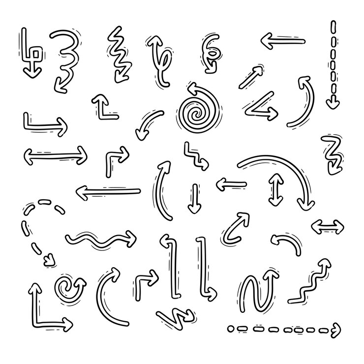 Handrawn arrow doodle icons