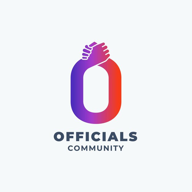 Handshake Letter Abstract Vector Sign Symbol o Logo Template Bro Hand Shake incorporado en el concepto de letra O con tipografía moderna aislada