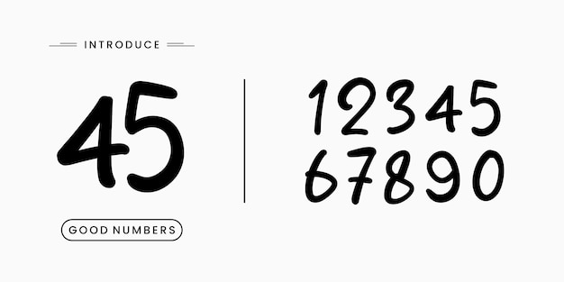Handwritten Numbers Set in Bold Font