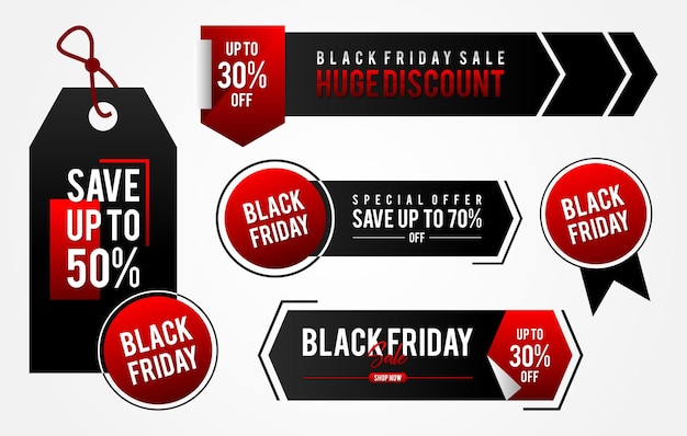 Vector hang tag black friday diseño de ventas para la promoción ilustración vectorial