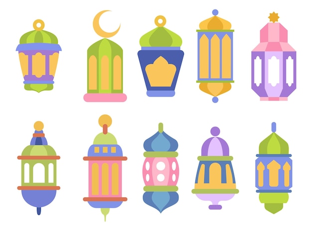 Hanging Islamic Lanterns vector illustration