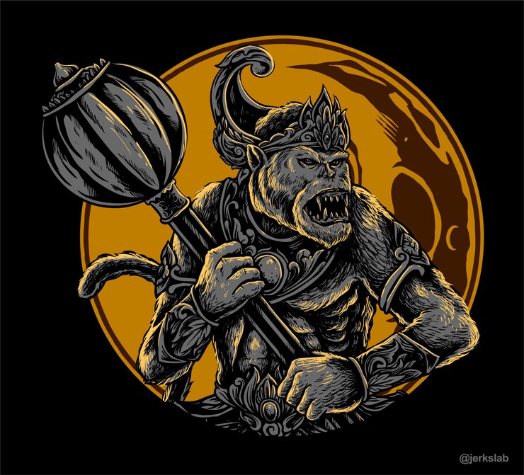 Vector hanoman el rey del mono