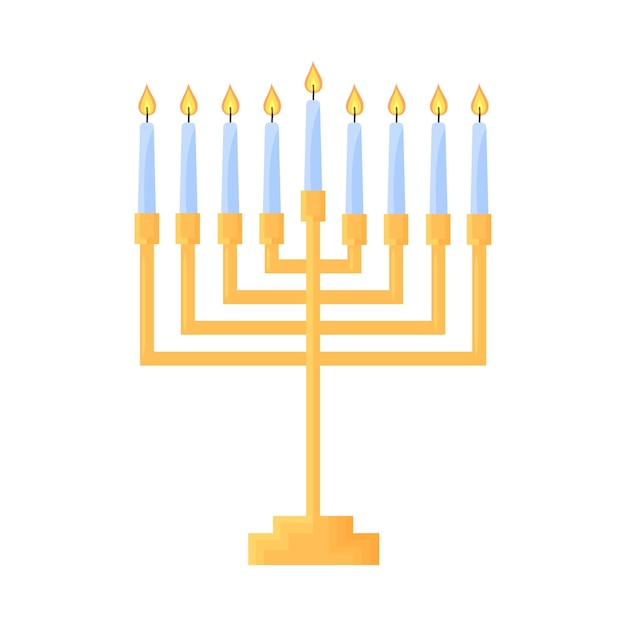 Hanukkah menorah aislado tradicional judaico Hanukah símbolo cuadrado judío portavelas