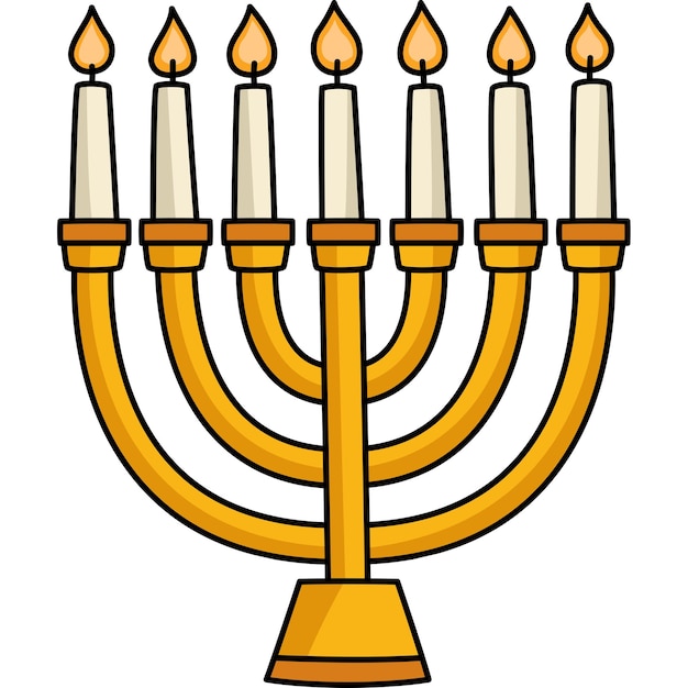 Hanukkah menorah dibujos animados coloreados clipart