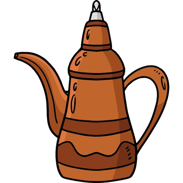 Hanukkah tea pot dibujos animados coloreados clipart